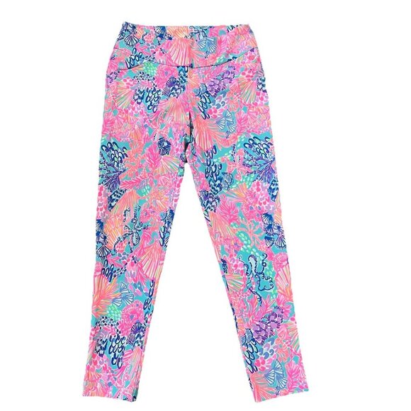 Lilly Pulitzer Luxletic Corso Pants Splendor in the Sand Size 2 Golf Pink UPF - Picture 1 of 9